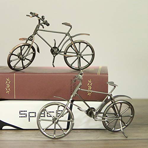 Vintage Metal Bicycle Ornaments Desktop Crafts Ironwork Bike Figurines Bike Miniature Home Decoration For Children Toys Gifts (Red Copper) #TOP5