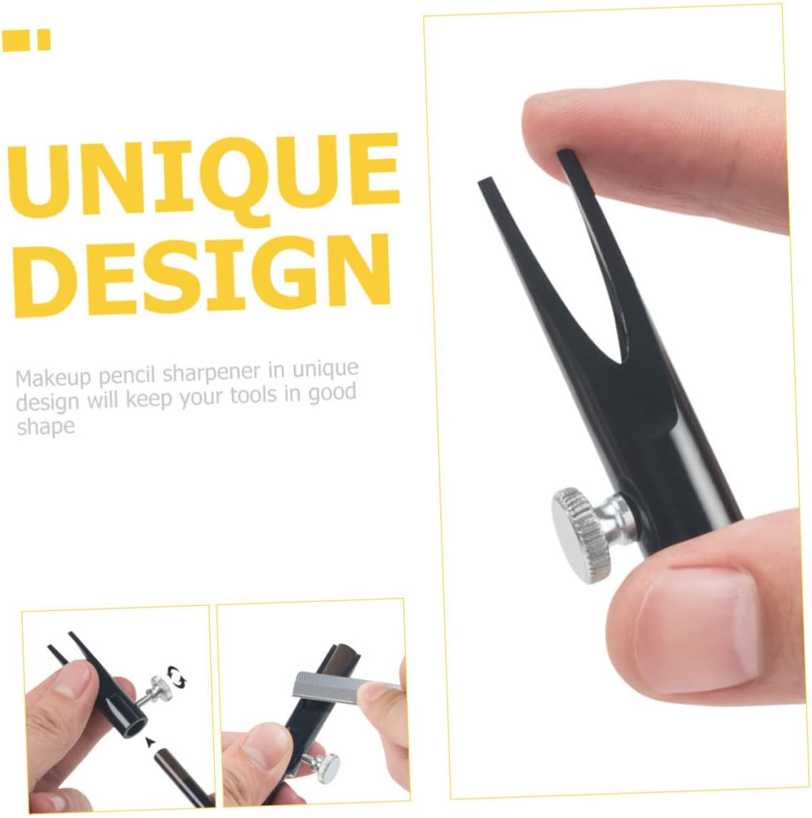 VICASKY 4pcs Single Hole Pencil Sharpener Aluminium Alloy Eyebrow Pencil Sharpening Tool Dual Shaped Slots Compact Design for Makeup Enthusiasts Go Use