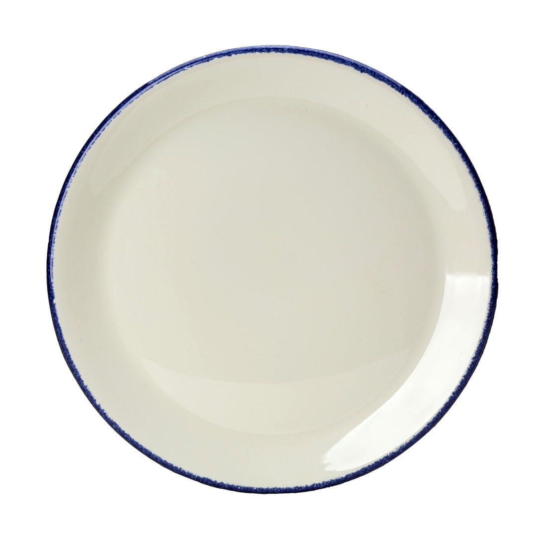 Blue Dapple Coupe Plate 23cm (9"") Ceramic Serving Plate Tableware Pack of 24