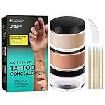 Tattoo Cover Up Makeup Waterproof, 2 Colors Tattoo Cover Up, Long Lasting Tattoo Concealer, Professional Body Leg Makeup for Tattoo, Scars, Vitiligo and Dark Spots