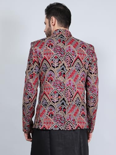 WINTAGE Men's Embroidered Velvet Bandhgala3