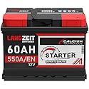 LANGZEIT lead acid, Autobatterie, Kompatibel mit PKW, 60AH 12V 550A/EN Starterbatterie +30% mehr Leistung ersetzt Batterie 55AH 53AH 54AH 56AH 61AH 62AH