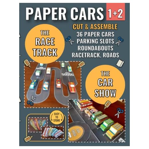 Paper Cars 1+2 Special Edition: 36 Paper Cars, Car Show, Racetrack, Curves and Roads, Ready to Cut, Assemble and Play