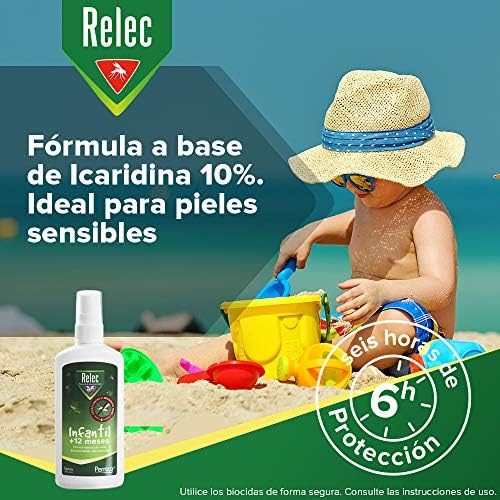 Miniatura 6 de Relec Infantil Spray Repelente Antimosquitos (+6 Meses), 100 ml | Sin alcohol, apto niños y bebés, piel sensible, eficaz contra mosquito tigre, dermatológicamente testado, clima templado