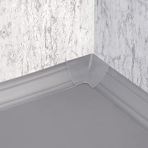 Image of InstaTrim Inside Corners - 10 Gray 3 /4 inch Wide Caulk Strip Inside Corner Pieces - Trim for Inside Corners - Paintable | Ten paintable gray inside-corner caps finish internal joints on matching 3 /4 in InstaTrim flexible trim home installations.