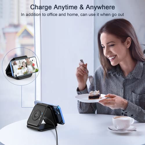image for Wireless Charger 3 in 1,RTOPS Magnetic Travel Wireless Charging Statio