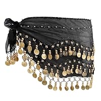 Bauchtanz Hüfttuch, Bauchtanz Gürtel, Bauchtanz Kostüm Damen, Wahrsagerin Kostüm, Geeignet Für Bauchtanz, Hip-Hop, Lateinamerikanischen Tanz, Inklusive 128 Goldmünzen