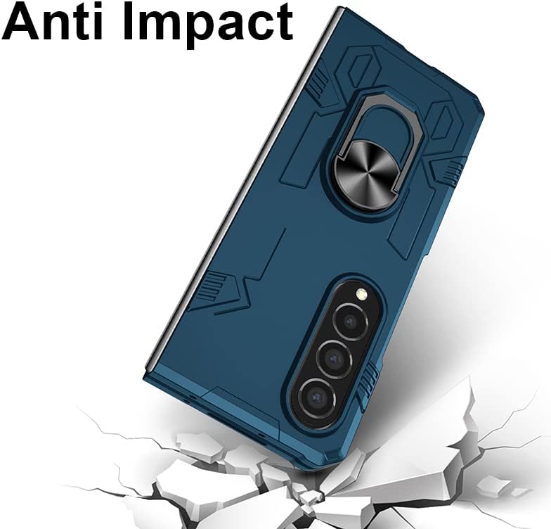 Miniatura 7 de Asuwish Funda de teléfono para Samsung Galaxy Z Fold 4 5G 2022, funda y soporte para anillo, soporte delgado, híbrido, protector móvil, soporte,