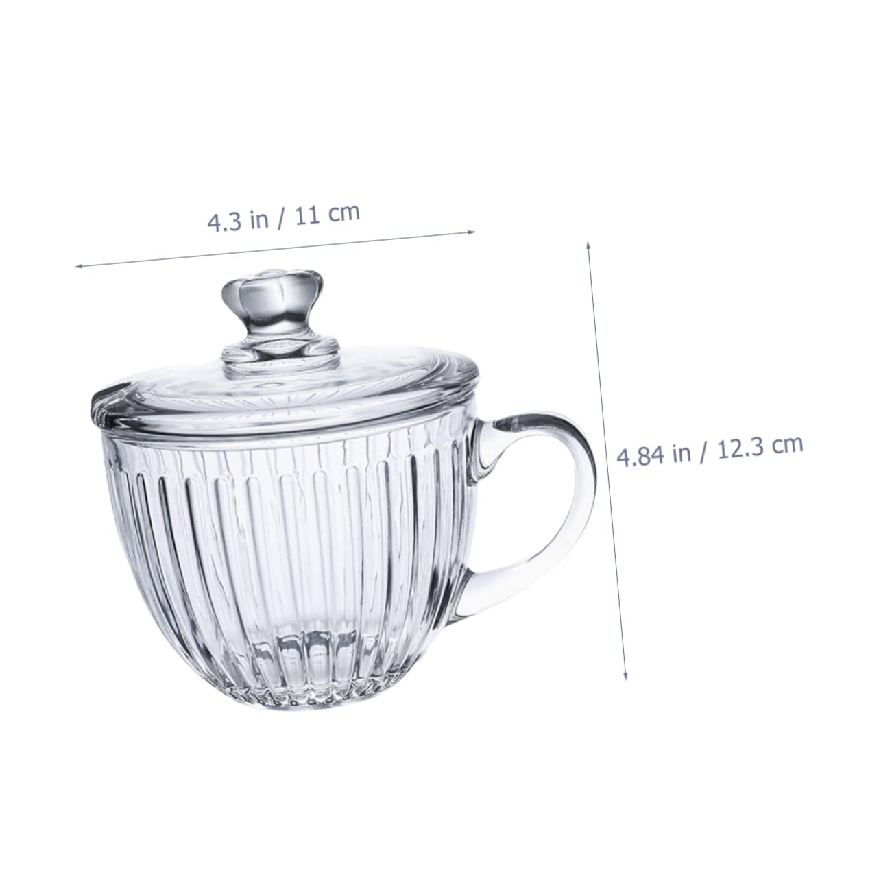 Ciieeo Grand Gobelet pour Céréales en Verre avec Couvercle, Grande Capacité, sans Rayures ni Joints, pour Desserts et Décoration la Maison
