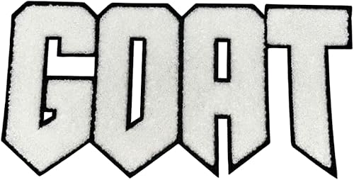 Patch Party Club, Parche de chenilla blanca brillante "cabra" de 9 x 4 pulgadas, parche con respaldo termoadhesivo, parche grande para chaquetas disponible en Yaxa Peru