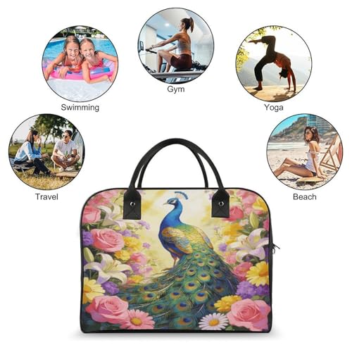 Maletín multicolor con diseño de pavo real para laptop miniatura 4