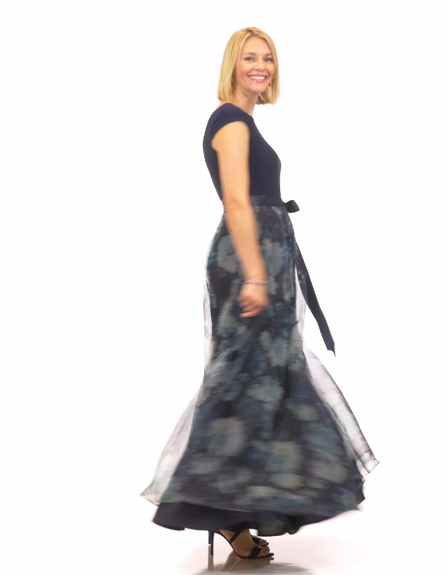 S.L. Fashions Women's Long Floral Print Sleeveless Special Occasion,  Wedding Guest Dress w/Belt (Petite and Regular Sizes),NavyMulti, 4P at  Amazon Women's Clothing store
