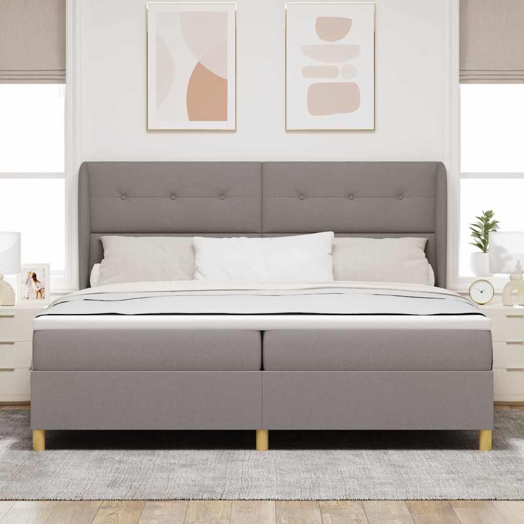 Verstellbares Kopfteil Boxspringbett Dunkelgrau Stoff 200 x 200 cm 96.43
