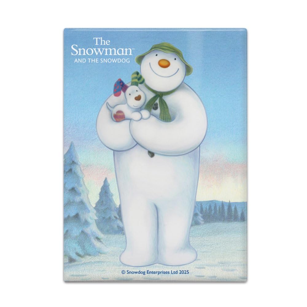 The Original Metal Sign Standing Pose Fridge Magnet (65 X 90 Mm) - The Snowman And The Snowdog (Standing Pose)