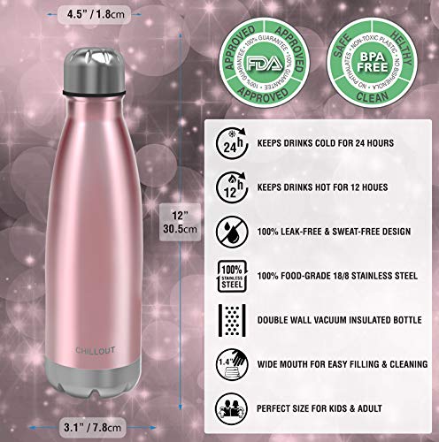 Image of CHILLOUT LIFE 25oz Insulated Stainless Steel Water Bottle, Leak Proof