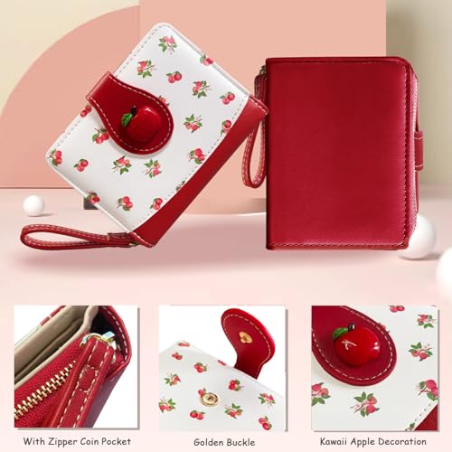 Image of Sunwel Fashion Girls Cutest Prints Wallet Card Slots Small Wallet with Zipper Coin Pouch Wallet for Women