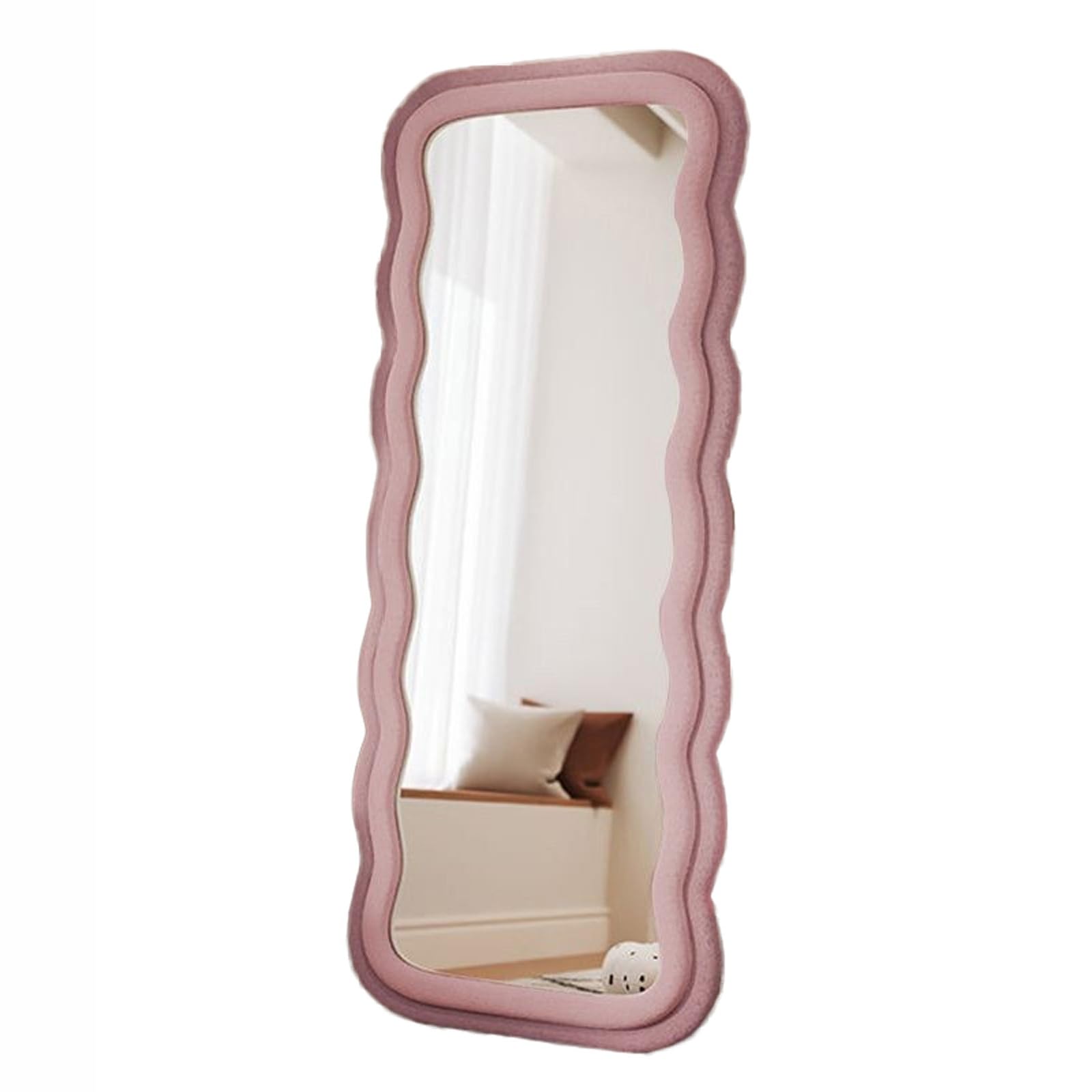 FGXHHS Mirror Full Length without Distortion Vertically Only for Bathroom Bedroom or Entryway(Pink,175x75 cm)