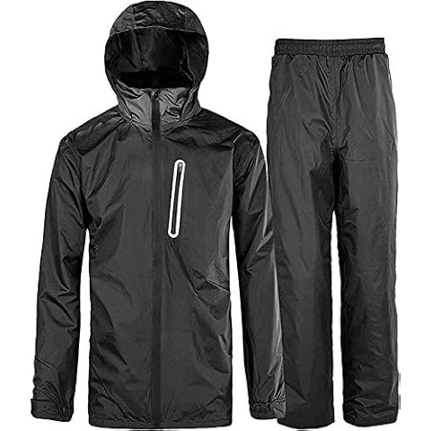 SWISSWELL Men's Rain Suit Waterproof Lightweight Hooded Rainwear for Golf, Hiking, Travel, Running Cover
