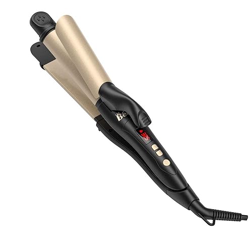 Plancha de pelo 2 en 1 profesional y rizador de pelo 275 -425 turmalina plancha plana de cerámica para peinar el cabello de 1.25 pulgadas de uso