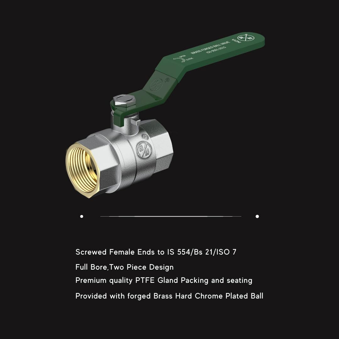 RN Forged Brass Ball Valve, Nickel Plated