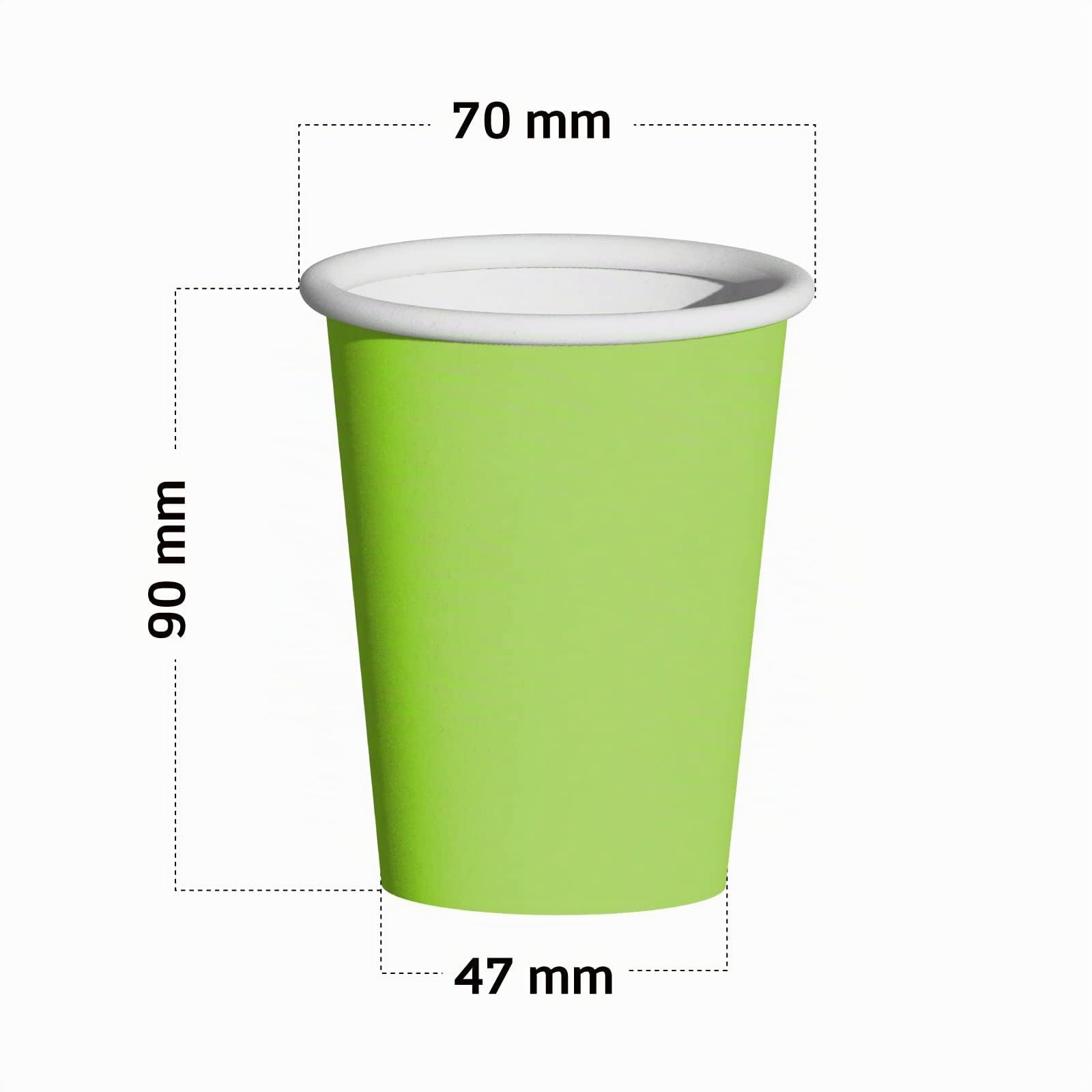 Baciato Caffè 1000 Bicchieri in Carta 200ml Ecologici Biodegradabili Monouso Made in Italy Asporto Bevande Calde Acqua Colorati VERDE - Prodotto e Confezionato in Italia