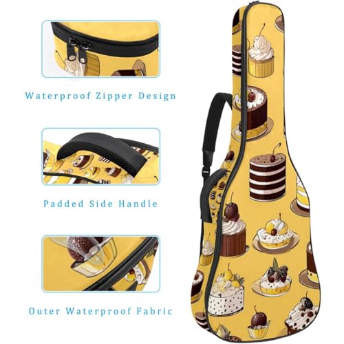 Housse pour guitare acoustique antichoc et imperméable jaune