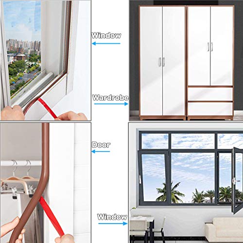 Amxikin High Flexibility Weatherproof White Weather Stripping Seal Strip For Doors/Windows/Ovens, Silicone Rubber Weather Stripping Door Seal, Length 19.6 Feet, 9Mmx4Mm-Brown #TOP6