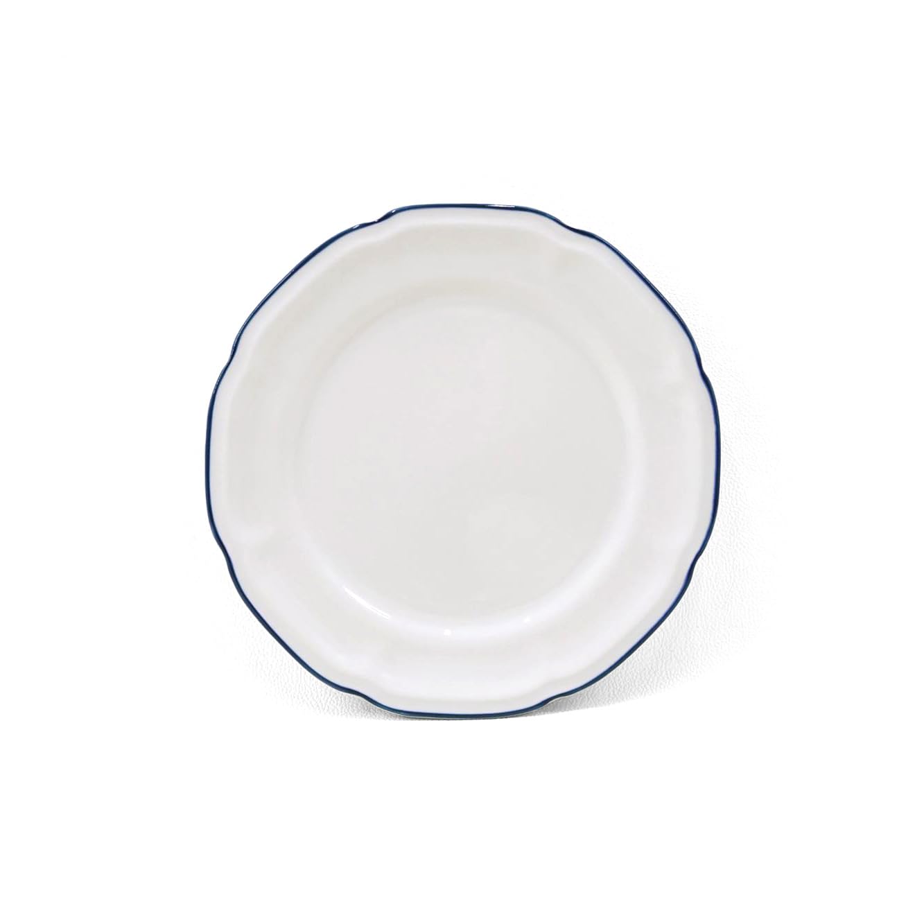 Brigros - Servizio Piatti 18 Pezzi in Ceramica Bianca con Bordo Dipinto a Mano, Set Piatti 6 Persone in Porcellana Elegante e Moderna, Modello Grace (Blu)