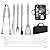 RJ Legend BBQ Grill Tools Set - 9-Piece Stainless Steel with Carrying Case - Perfect Grilling Gift for Men, Dad, Husband - Tongs, Spatula, Fork, Knife, Skewers
