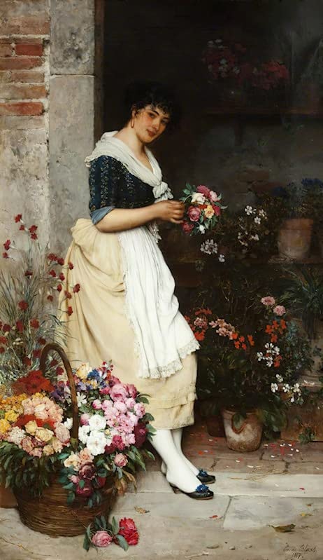 Toile murale abstraite la demoiselle d'honneur italienne d'Eugene De Blaas salon 60x90cm