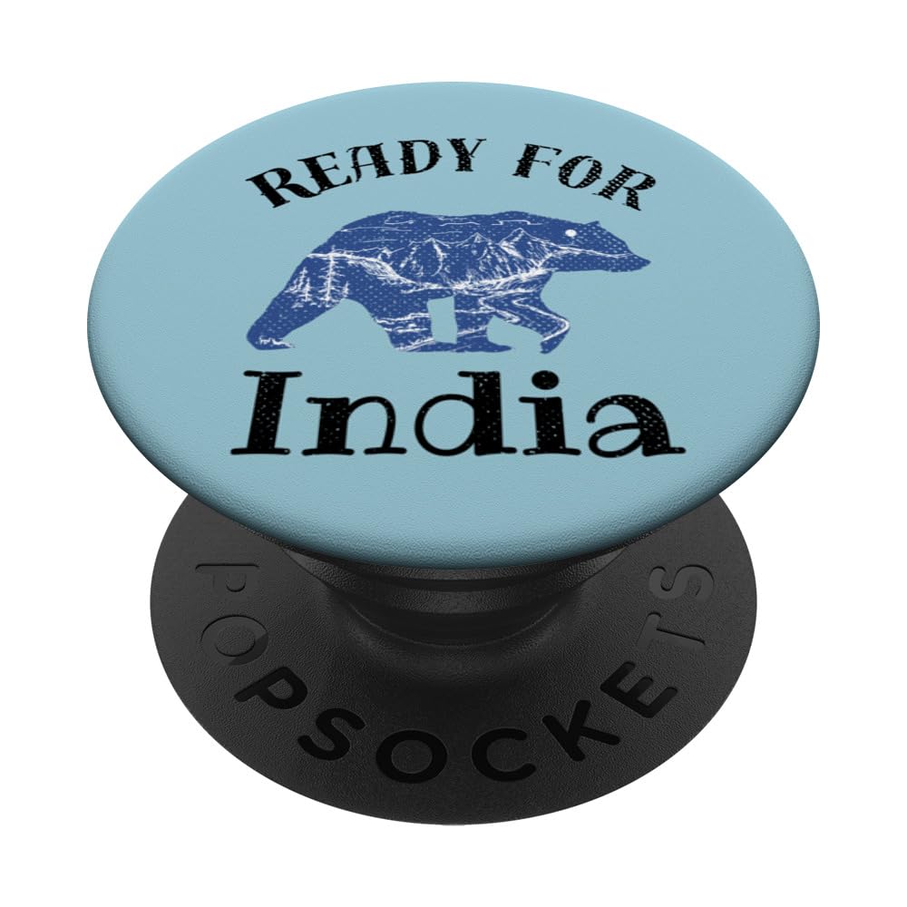 Ready For India Vintage Bear Vacation PopSockets Swappable PopGrip