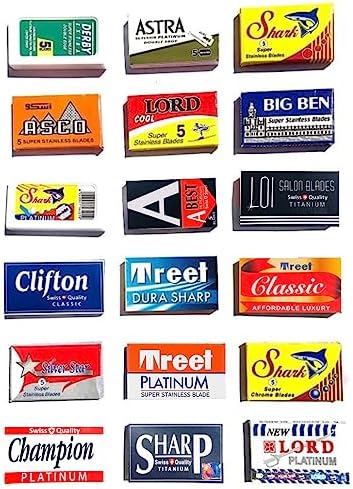 Astra-Derby-Shark-Lord-Treet-Sharp 100 Quality Double Edge Razor Blades Sampler (18 different brands)