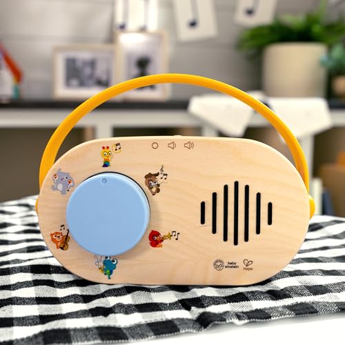 Baby Einstein, Hape Discovery Radio Spielzeugradio – Montessori-inspiriertes Baby-Radio Ab 6 Monaten, 40+ Alltagsklänge & Melodien, 12 Tiergeräusche & 6 Sender Mit Klassischen Melodien