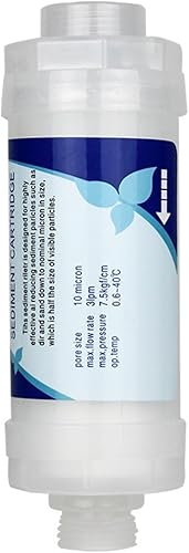 Filtro de ducha para agua dura, filtro de agua universal de alta precisión, cartucho de algodón PP de 5 micrones, reutilizable, filtro de cabezal de