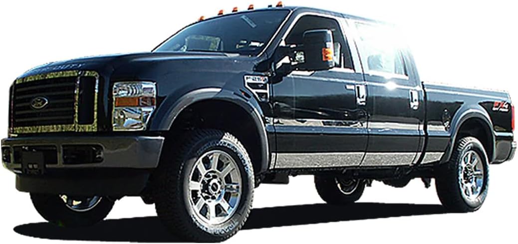 QAA Is Compatible With 2008-2010 Ford F-250 & F-350 Super Duty 4 Piece Molded Stainless Steel Wheel Well Fender Trim Molding, 2" Width WZ48320