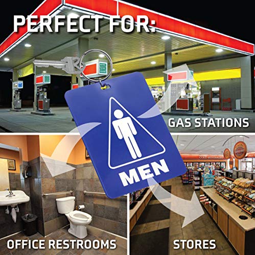 Lucky Line - Men's Restroom Pass Key Tag, Plastic With Split Key Ring Keychain Identifier For Restaurant, Office, Gas Station, 1 Per Pack (53101) Large #TOP2