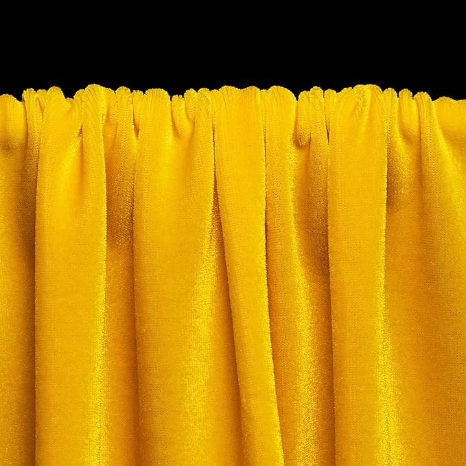 Image of Amazon Brand - Umi 10 Mtr Multi Purpose Velvet Fabric Cloth for Decoration, Trousseau Packing, Party Hall, Bouquet, Gift Packing, Decor, Pooja Room (10 Mtr, Yellow), Solid