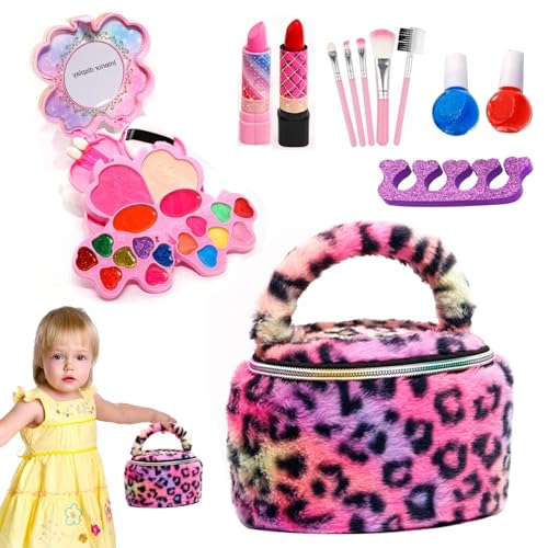 Maquillaje lavable para niñas pequeñas, kit de maquillaje infantil para niñas, 22 juegos de rol lavables, juegos de cosméticos reales para niñas, juego de herramientas de maquillaje, juego de