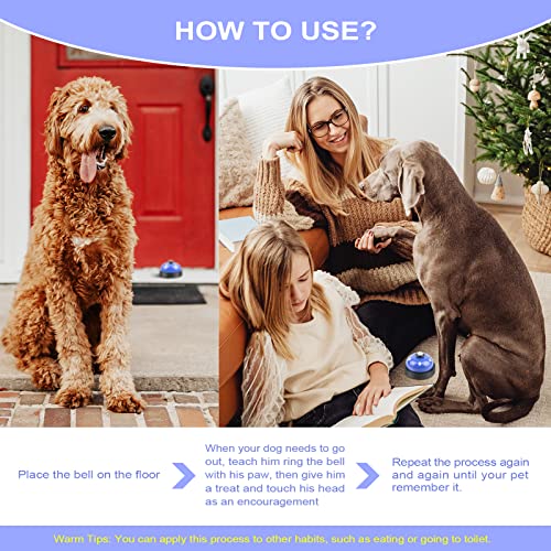 VIMOV Pet Training Bells, Set of 2 Dog Bells for Potty Training and Communication Device Blue… - Image 4