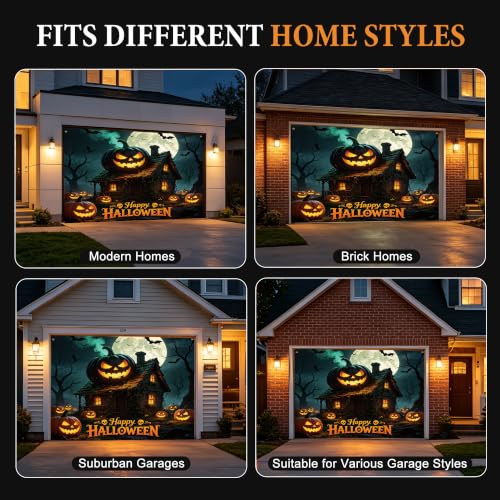 GORDITA Halloween Pumpkin Garage Door Cover Banner (Various) 7'x16' 9.99 or 7'x8' 8.49 + Free Shipping w/ Prim + 50% Off Code BDY2CV97 - image 9