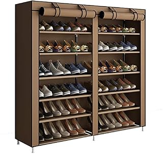 ACCSTORE YAYI Shoe Rack 6-Tier Shoe Storage Hode up to 36 Pairs Shoes With Non-woven Fabric Cover,Brown