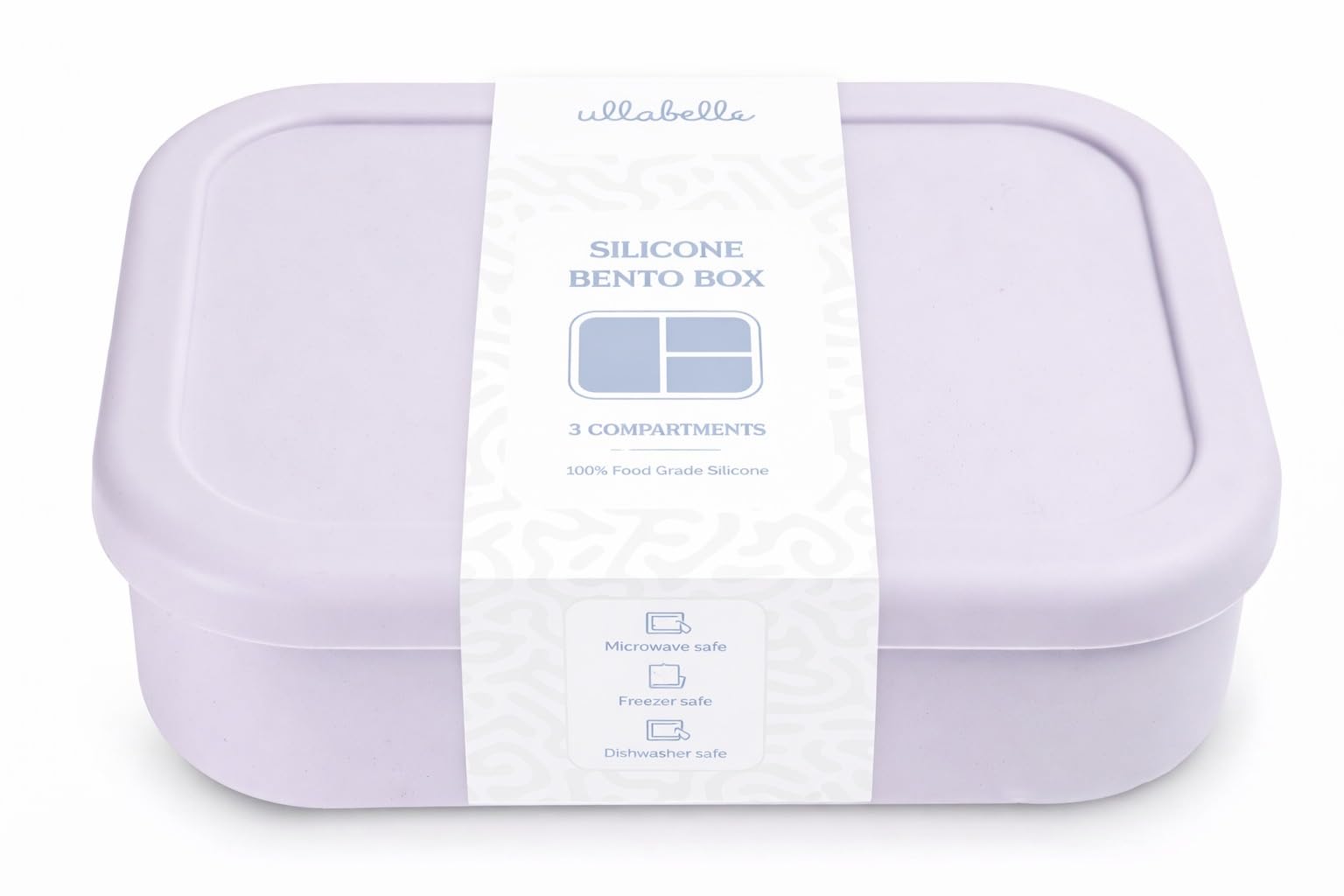 Ullabelle Bento 3 Lilac 3 Compartment Bento Box For Kids – Leakproof Kids Lunch Box, Bpa-Free Snack Container, Divided Lunch Container For Toddlers & Kids, School Lunch Box, Dishwasher Safe, Easy Clean (Lilac)