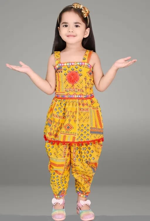 Image of EPIKID Girl's Festive & Party Kurta And Dhoti Pant Set