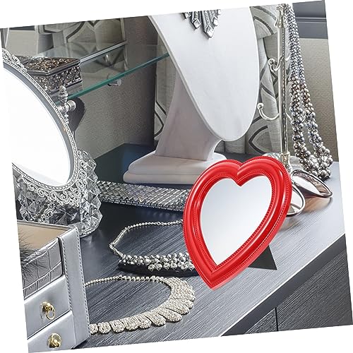 Espejo de maquillaje con forma de corazón para escritorio o pared miniatura 3