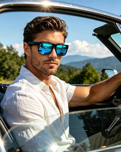 Image of Joopin Polarized Sunglasses Men Women UV400 Protection, Big Chunky Square Sun Glasses, Designer Shades Retro Sunnies Driving