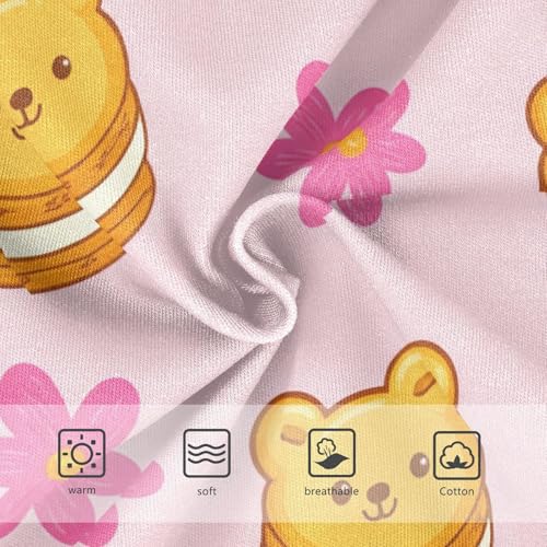 Artistic Toddler Underwear Custom 2t Cotton Little Girl Panties Cute Bear Cookies Cream Pink Undies Kids Briefs3