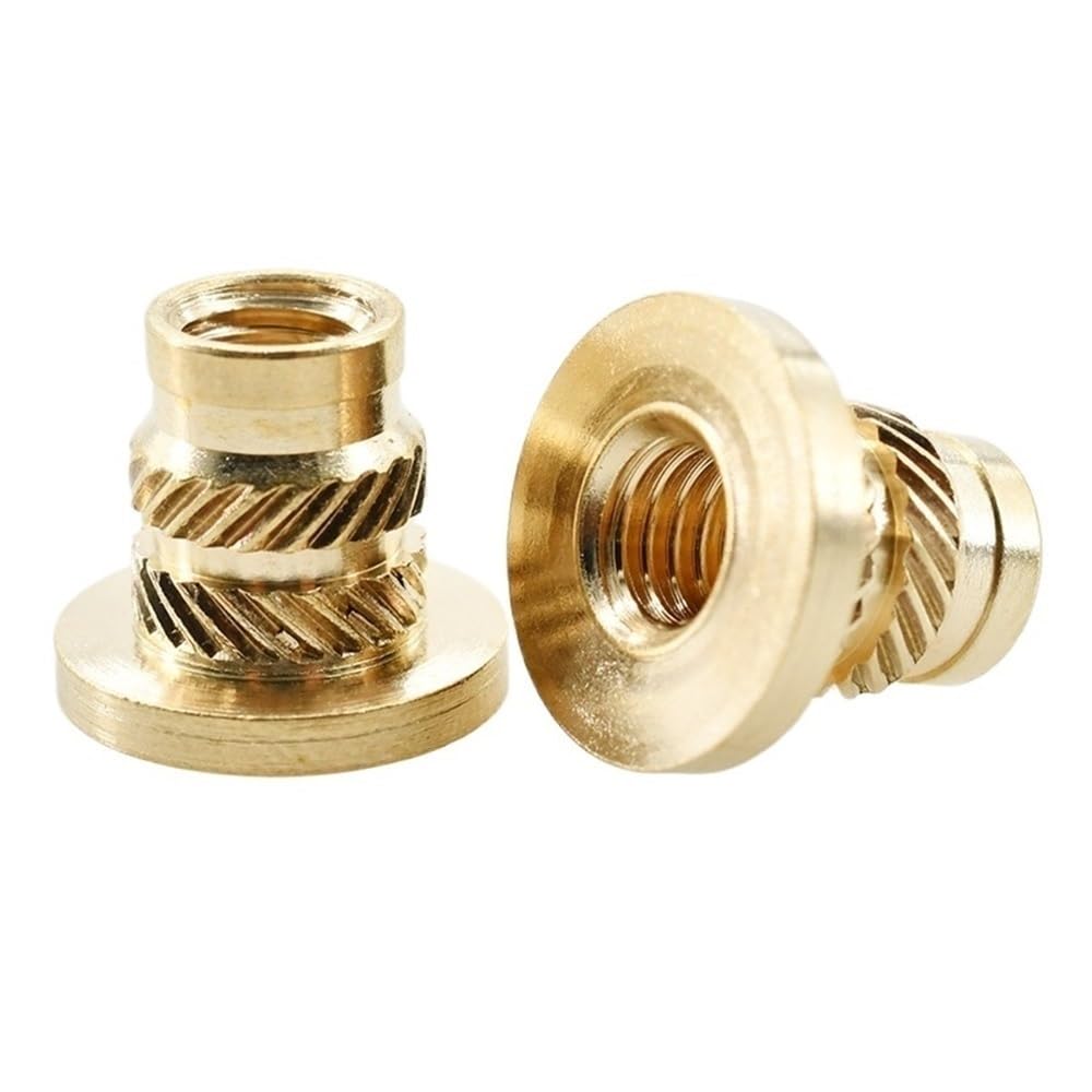 Insertos roscados para impresión 3d, 50 piezas de inserciones tuercas roscadas cobre, brida impresión 3D for cuaderno, en T, rosca moleteada, inserto calefactor fusión caliente(M8X12.7X9.6X10.2mm)