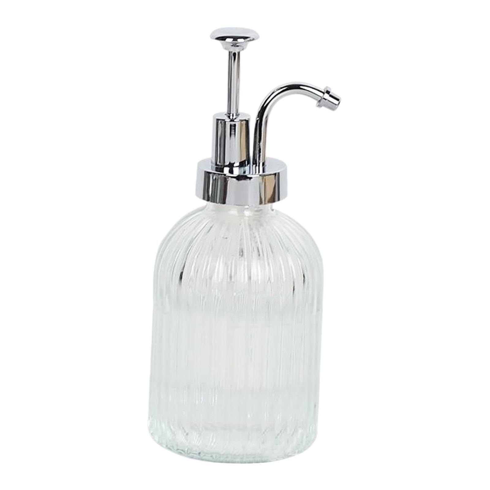 CYDZSRA Bathroom Kitchen Empty Glass Pump Soap Dispenser 300ml Lotion Liquid Solution Making For Storing Various Liquids. 300ml Soap Dispenser Bathroom Toilet Press Bottle