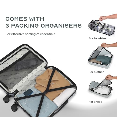 Image of Assembly Stark Hard Luggage 24 Inch (63 cm) Check-in Medium Luggage Trolley Bag, Unbreakable Polycarbonate Camo Print, TSA Lock, Silent 8 Spinner Wheels, Hard Shell Travel Suitcase Green