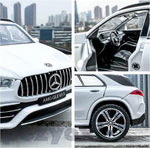 Image of 1 /32 Scale Benz AMG GLE 63S SUV Toy Car, Alloy Diecast Collectible Pull Back Car Model with Light and Sound Toy Vehicles for Adults Boys Girls Gift Toy (White)
